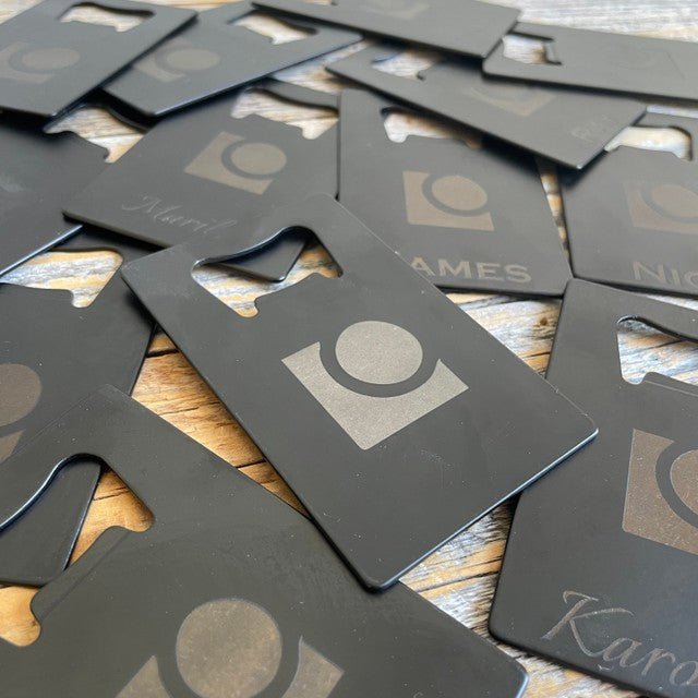 Unique Personalized Wallet Bottle Opener with Logo Customized Logo Gifts for Men by Groovy Guy