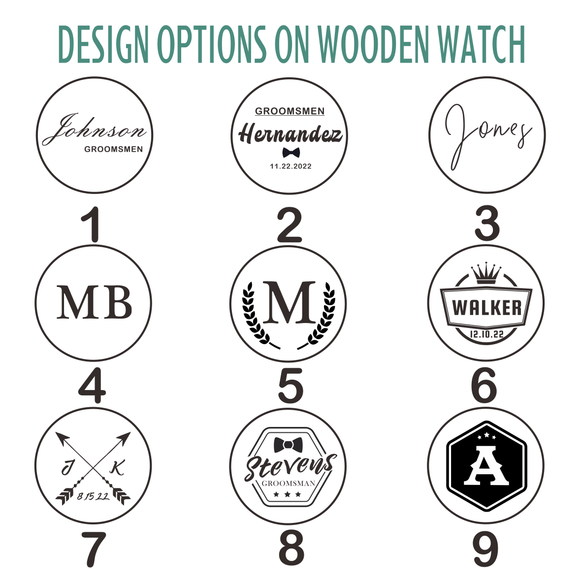 Unique Personalized Custom Bamboo Watch Customized Watches Gifts for Men by Groovy Guy
