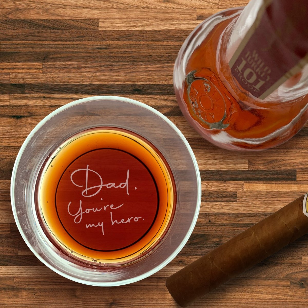 Unique Personalized Spirited Dad Customized Whiskey Glass Gifts for Men by Groovy Guy