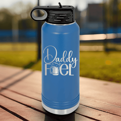 Blue Fathers Day Water Bottle With Dad Fuel Design
