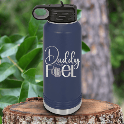 Navy Fathers Day Water Bottle With Dad Fuel Design