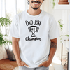 White Mens T-Shirt With Dad Joke Champ Design