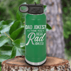 Green Fathers Day Water Bottle With Dad Jokes Are Rad Design