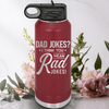 Maroon Fathers Day Water Bottle With Dad Jokes Are Rad Design