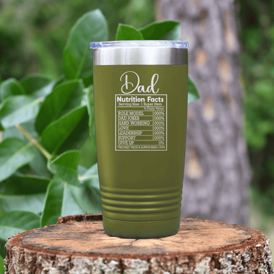Military Green fathers day tumbler Dad Nutrition Facts