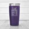 Purple fathers day tumbler Dad Nutrition Facts