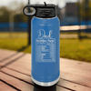 Blue Fathers Day Water Bottle With Dad Nutrition Facts Design