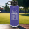 Purple Fathers Day Water Bottle With Dad Nutrition Facts Design