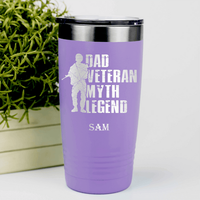 Light Purple Veteran Tumbler With Dads A Legend Design