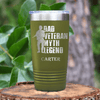 Military Green Veteran Tumbler With Dads A Legend Design
