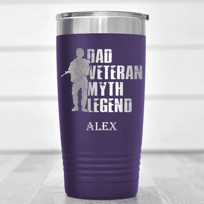 Purple Veteran Tumbler With Dads A Legend Design