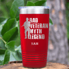 Red Veteran Tumbler With Dads A Legend Design