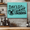 Teal Leather Wall Decor With Dads Garage Rules Design