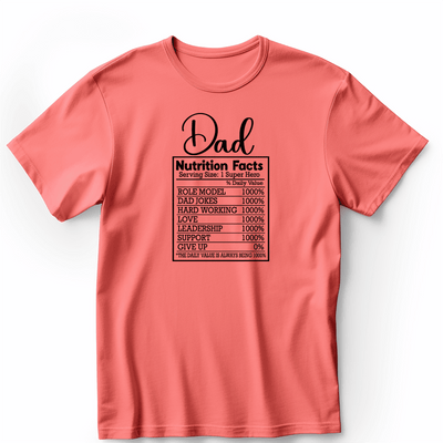 Light Red Mens T-Shirt With Dads Nutrition Facts Design