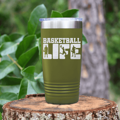 Military Green basketball tumbler Dedicated Court Life