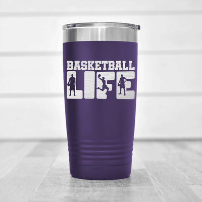 Purple basketball tumbler Dedicated Court Life