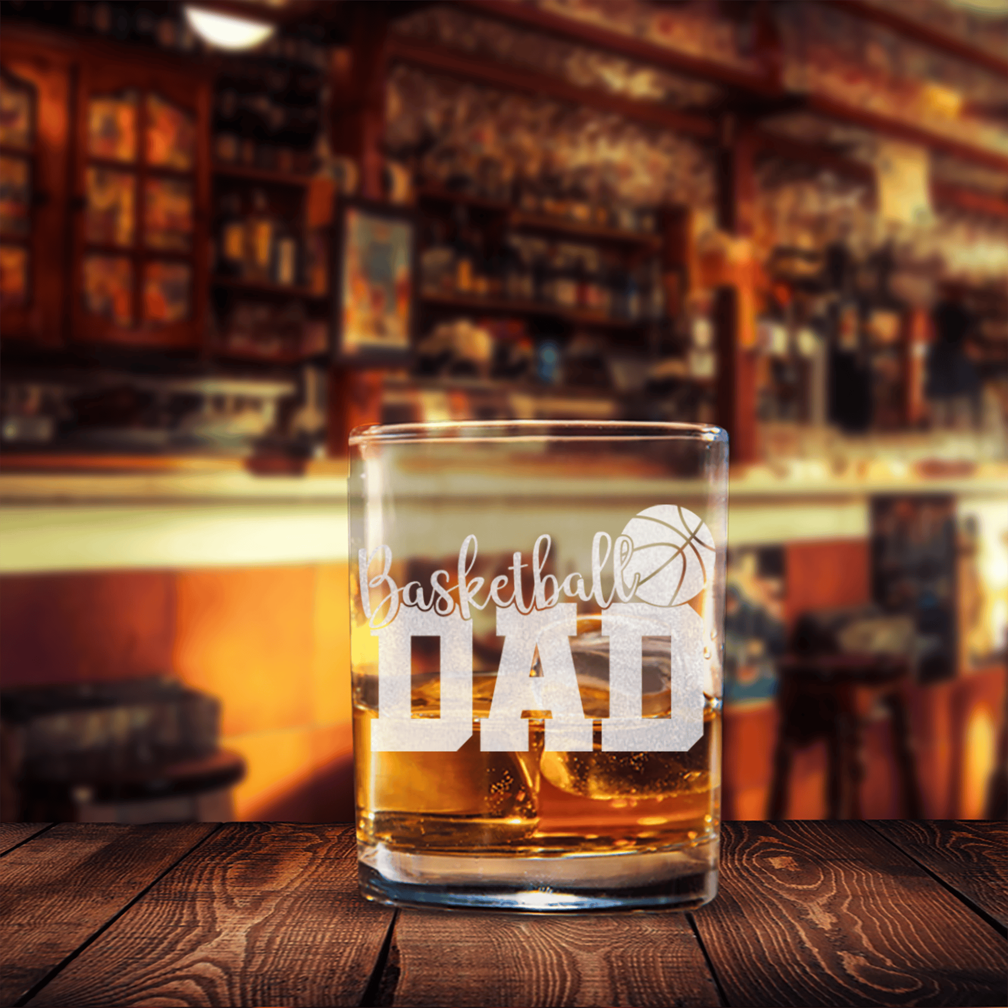 Dedicated Hoops Dad Whiskey Glass
