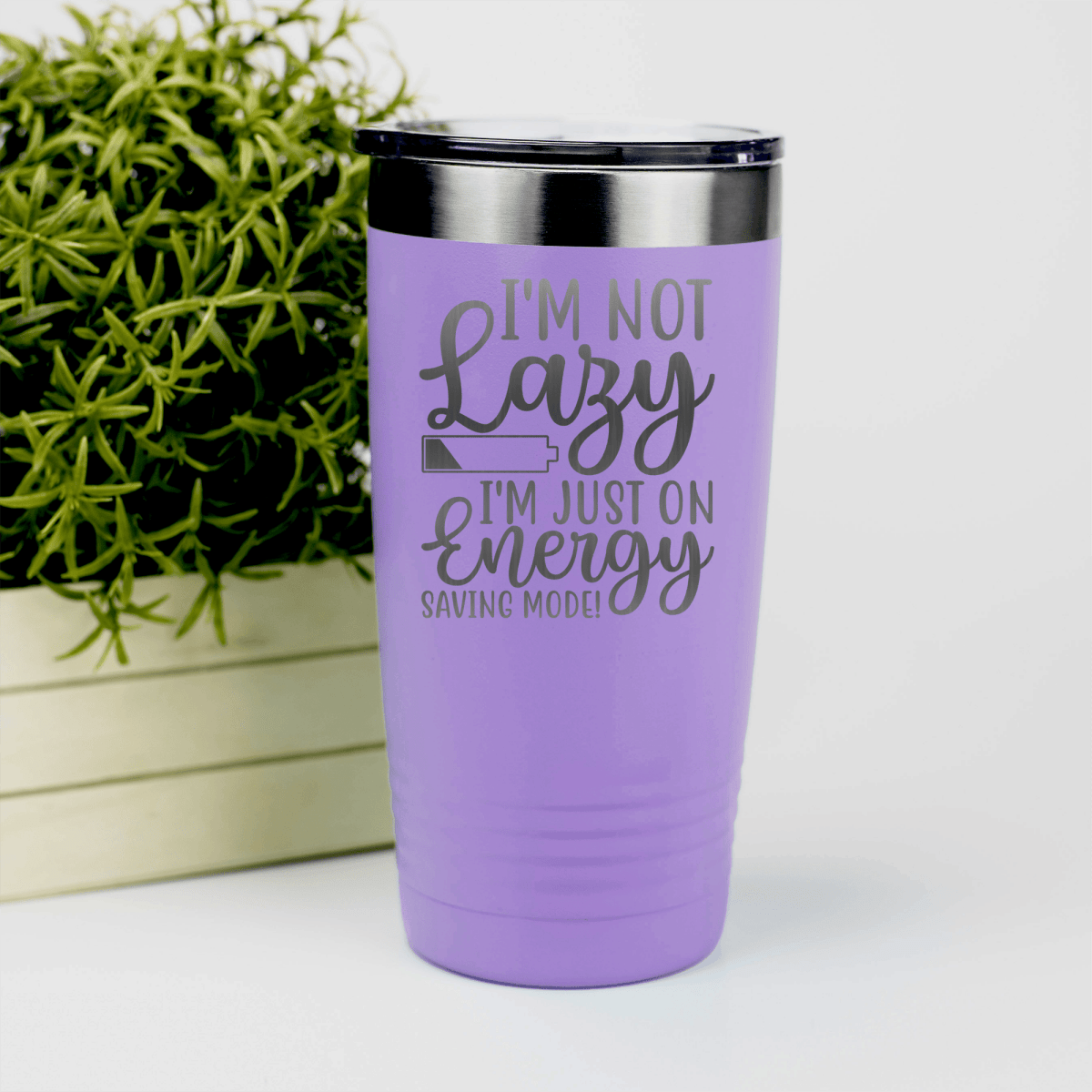 Light Purple funny tumbler Definitely Not Lazy