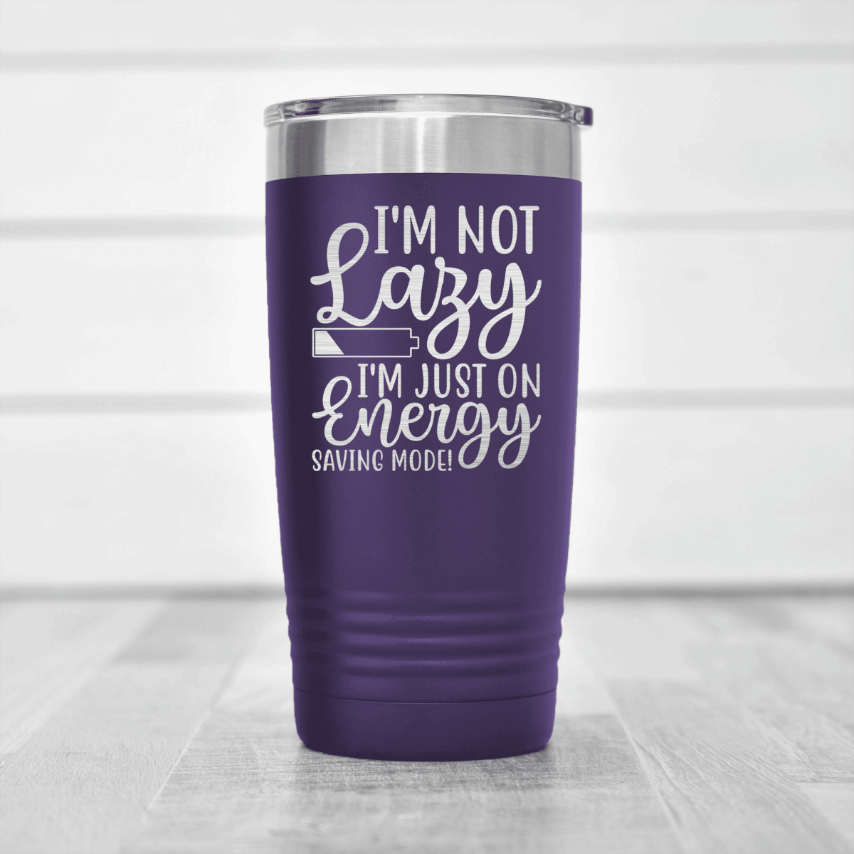 Purple funny tumbler Definitely Not Lazy