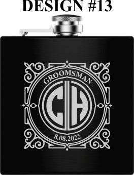 Unique Personalized Picture Perfect Flask Set Customized Flasks Gifts for Men by Groovy Guy
