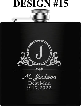 Unique Personalized Picture Perfect Flask Set Customized Flasks Gifts for Men by Groovy Guy
