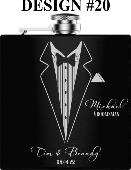 Unique Personalized Picture Perfect Flask Set Customized Flasks Gifts for Men by Groovy Guy