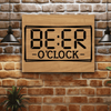 Bamboo Leather Wall Decor With Digital Beer Clock Design