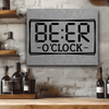 Grey Leather Wall Decor With Digital Beer Clock Design