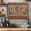 Rustic Silver Leather Wall Decor With Digital Beer Clock Design