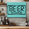 Teal Leather Wall Decor With Digital Beer Clock Design