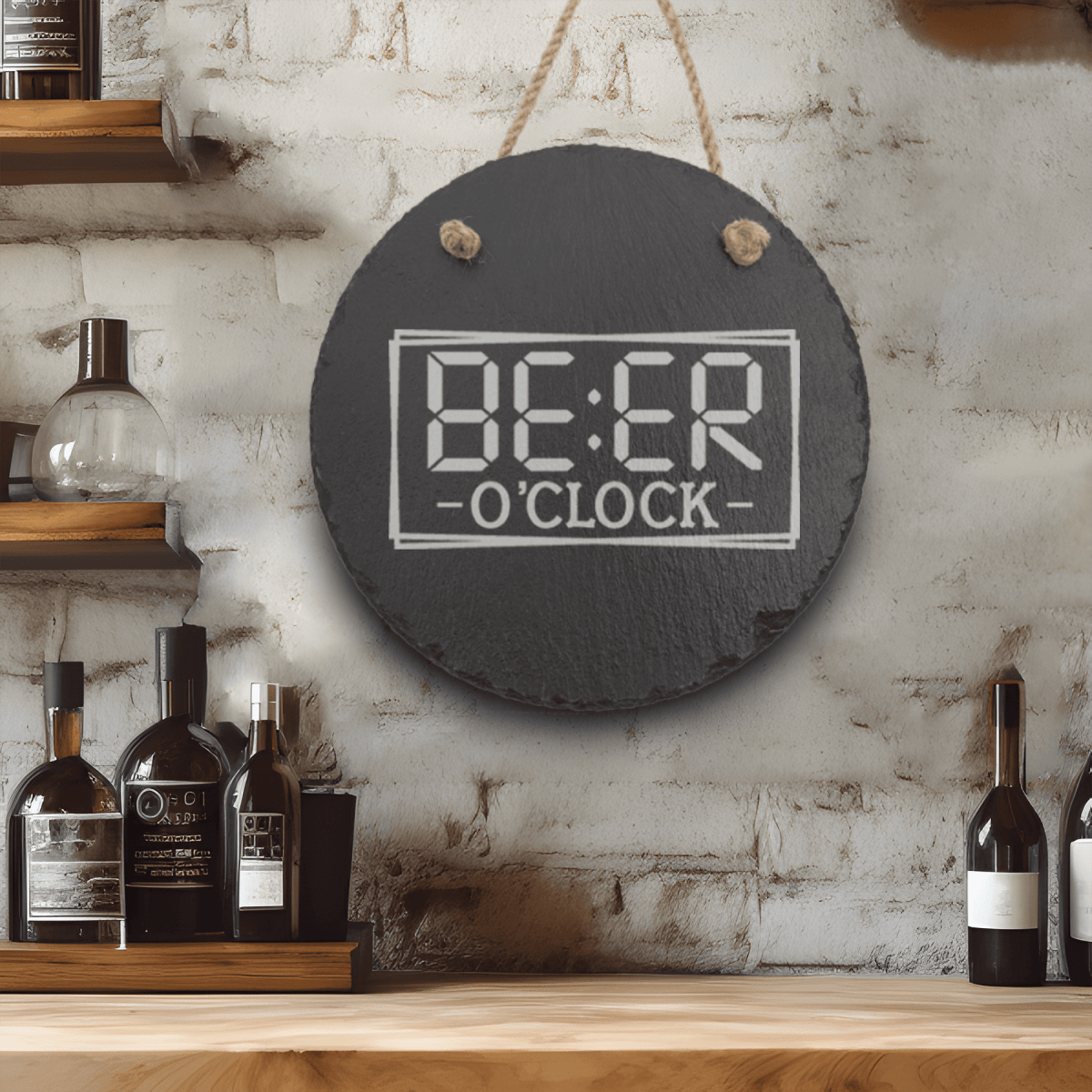 Unique Personalized Digital Beer Clock Slate Wall Decor Customized Man Cave Signs Gifts for Men by Groovy Guy