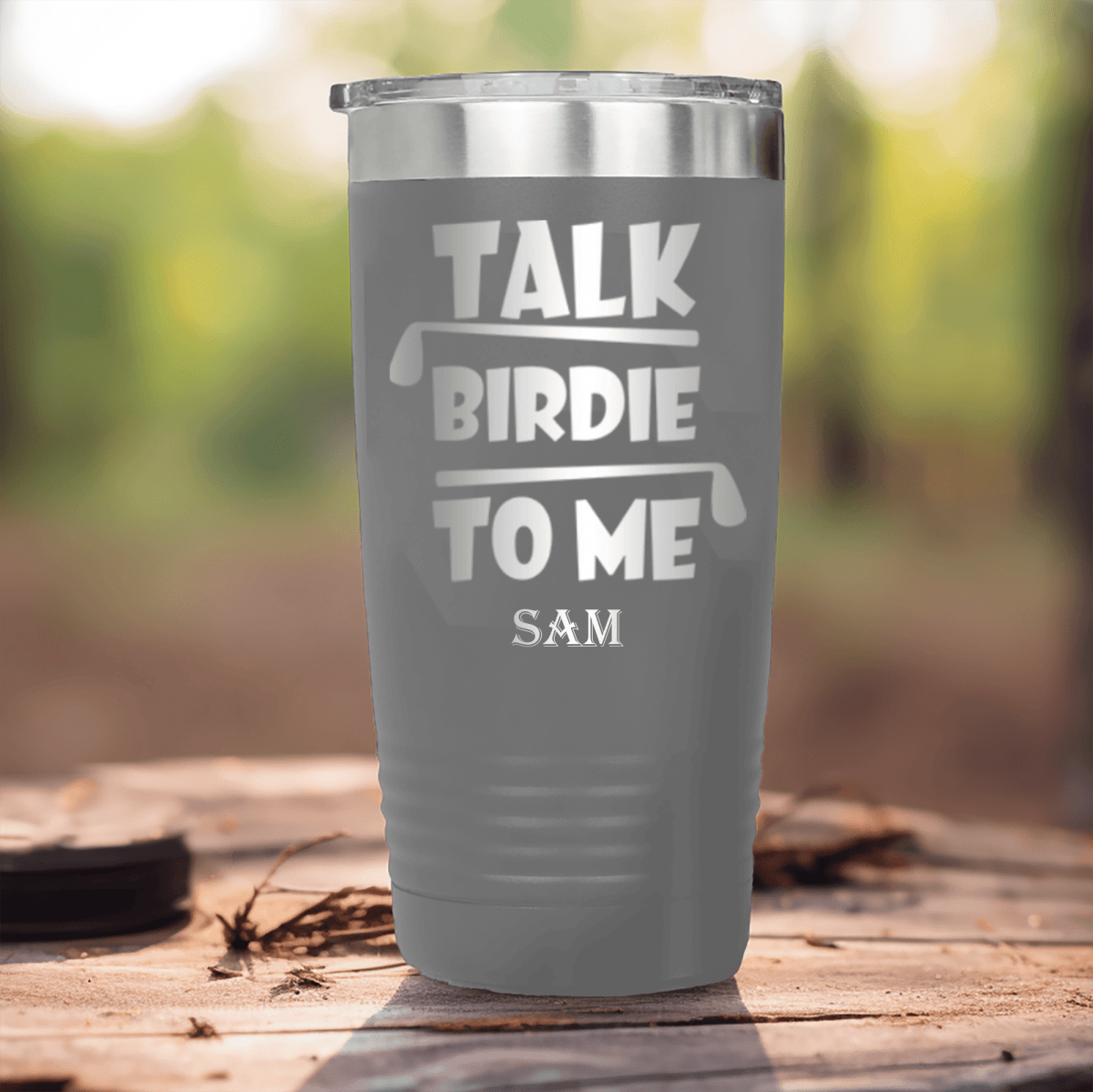 Grey Golf Tumbler With Dirty Birdie Design