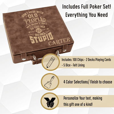 Dont Mess With Old Poker Gift Set