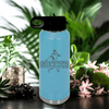 Light Blue Soccer Water Bottle With Dynamic Player On The Pitch Design