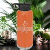 Orange Soccer Water Bottle With Dynamic Player On The Pitch Design