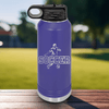 Purple Soccer Water Bottle With Dynamic Player On The Pitch Design