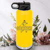 Yellow Soccer Water Bottle With Dynamic Player On The Pitch Design