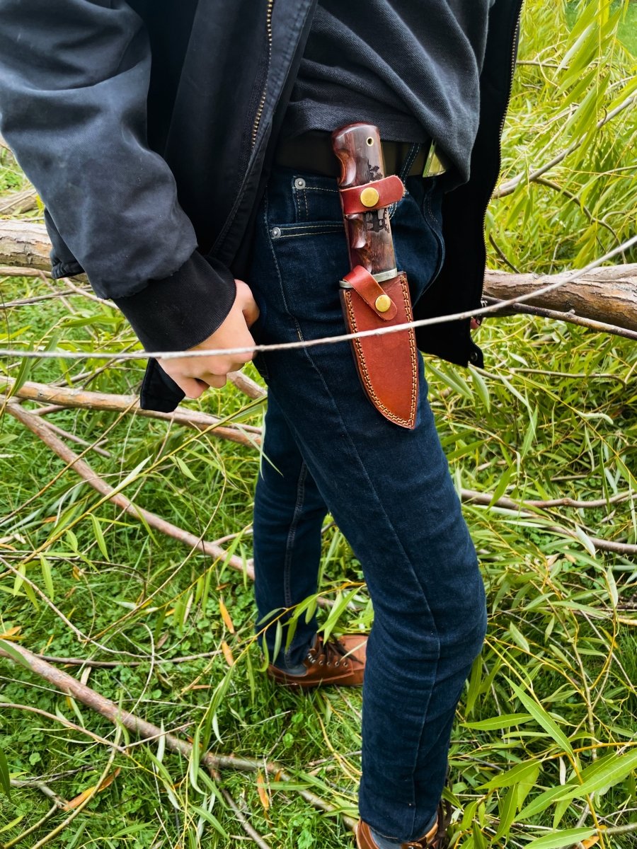 Unique Personalized The Outdoorsman Customized Damascus Knife Gifts for Men by Groovy Guy