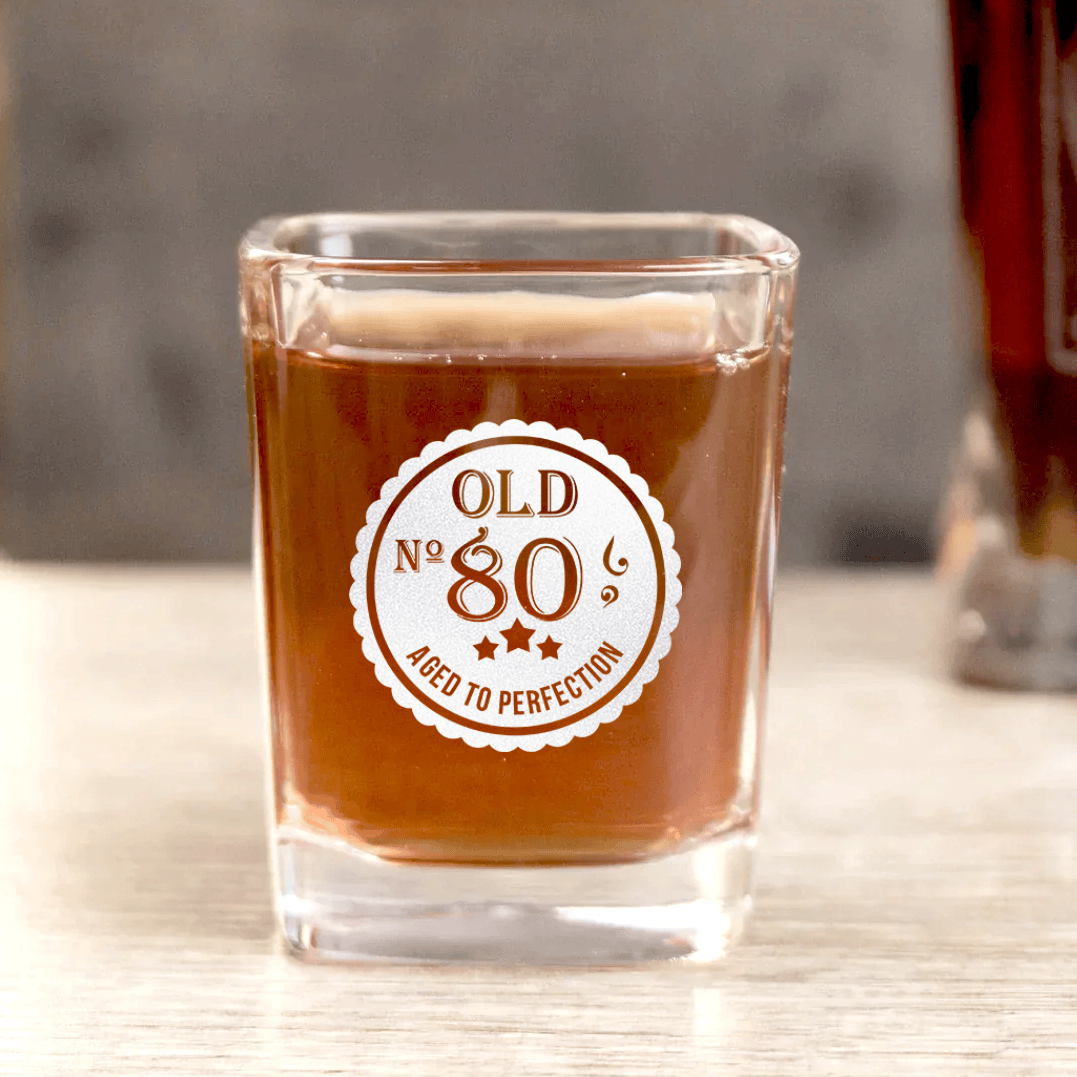 Eighty Aged To Perfection Square Shotglass