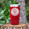 Red Birthday Tumbler With Eighty Aged To Perfection Design