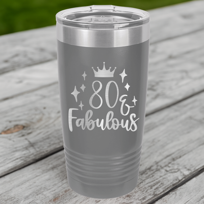 Funny Eighty And Fabulous Ringed Tumbler