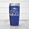 Blue Birthday Tumbler With Eighty And Fabulous Design