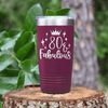 Maroon Birthday Tumbler With Eighty And Fabulous Design