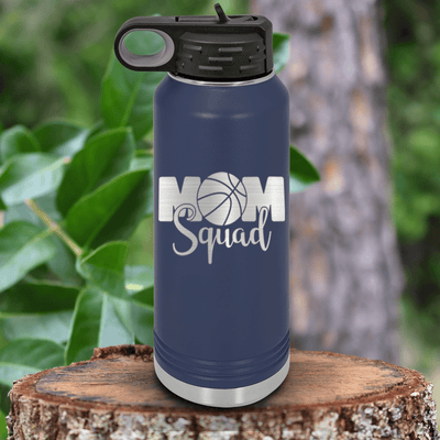 Navy Basketball Water Bottle With Elite Moms Of The Court Design