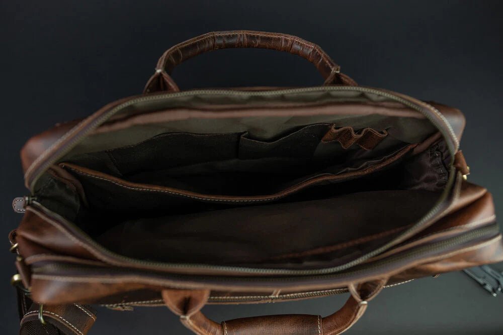 Unique Personalized Buffalo Leather Pilot Bag Customized Messenger Bag Gifts for Men by Groovy Guy