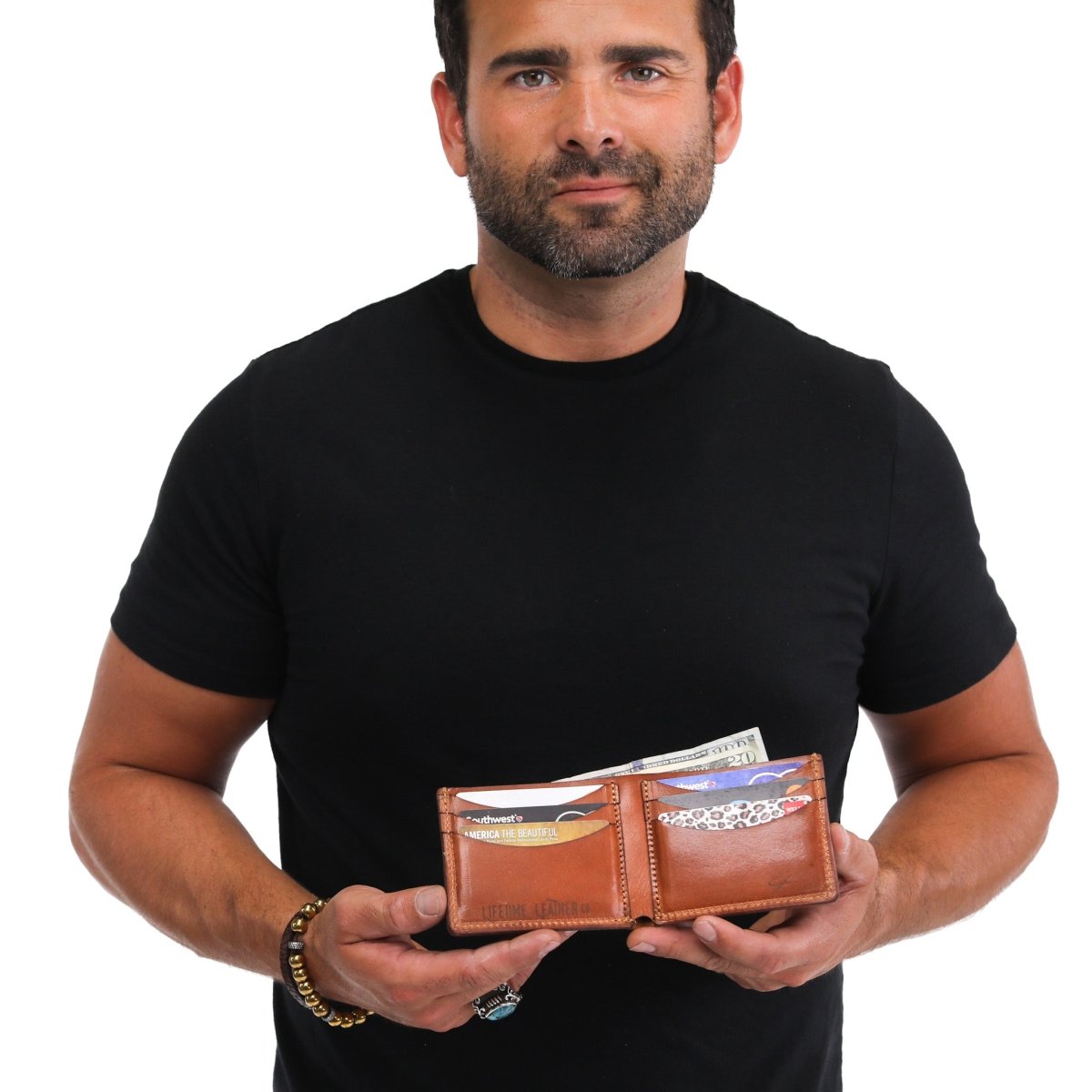 Unique Personalized Custom Leather Bifold Wallet Customized Wallet Gifts for Men by Groovy Guy