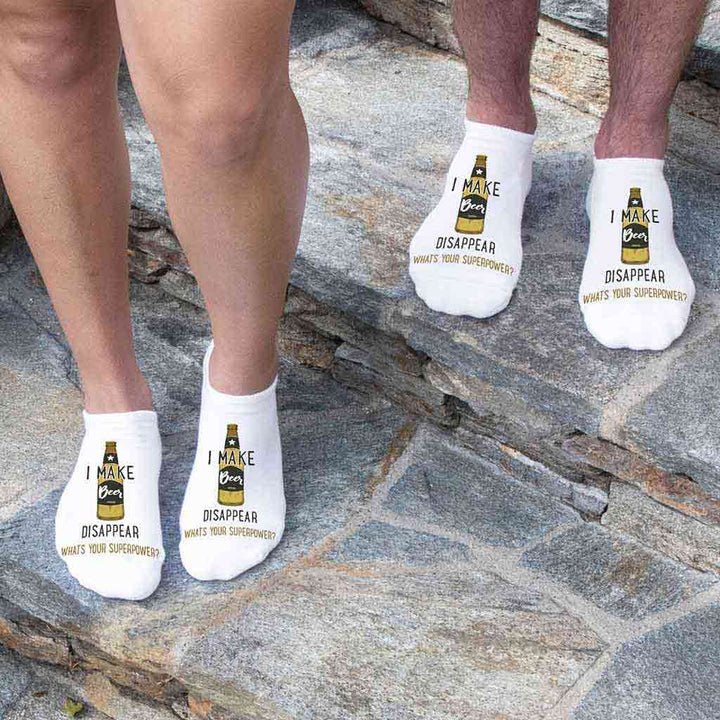 Unique Personalized Making Beer Disappear Socks Customized Socks Gifts for Men by Groovy Guy