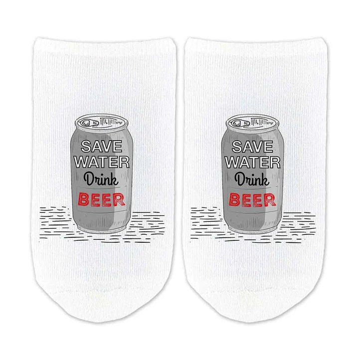 Unique Personalized Save Water Drink Beer Socks Customized Socks Gifts for Men by Groovy Guy