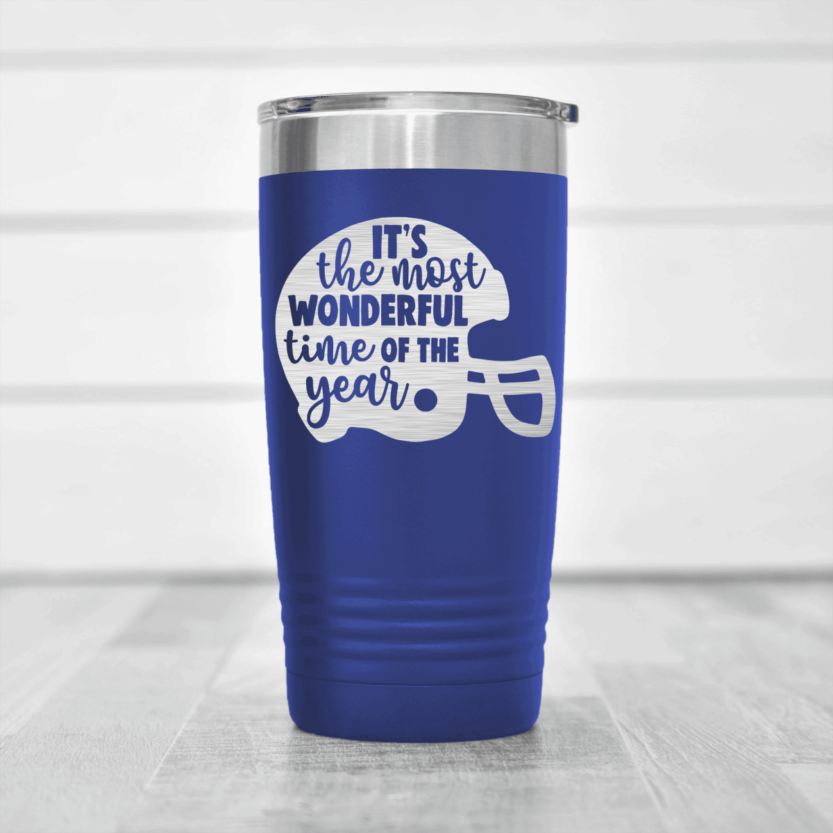 Blue football tumbler Festive Football Cheers