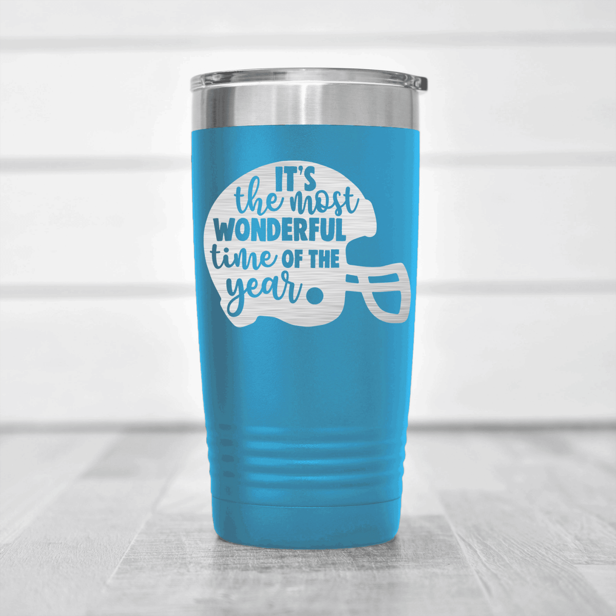 Light Blue football tumbler Festive Football Cheers
